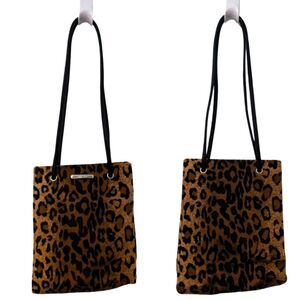 Vintage Nine West Faux Fur Leopard Shoulder Bag